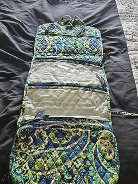 Vera Bradley Quilted Travel Hanging Organizer in Blue & Green Paisley